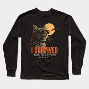 I Survived Solar Eclipse April 08, 2024 Long Sleeve T-Shirt